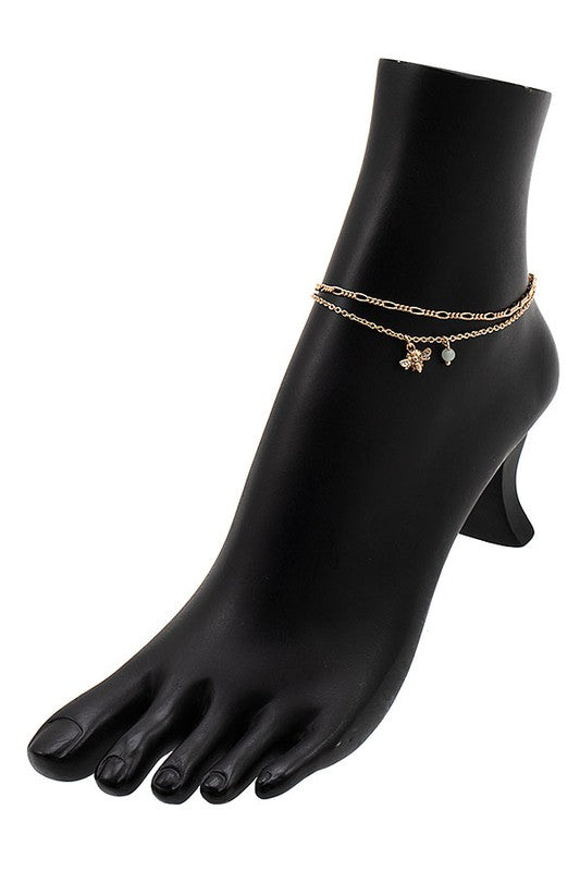 SEMI PRECIOUS BEE ACCENT ANKLET