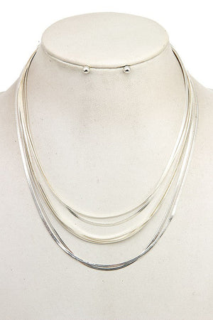 MULTI LAYERED FLAT CHAIN NECKLACE SET