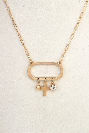 CROSS GEM PENDANT NECKLACE SET