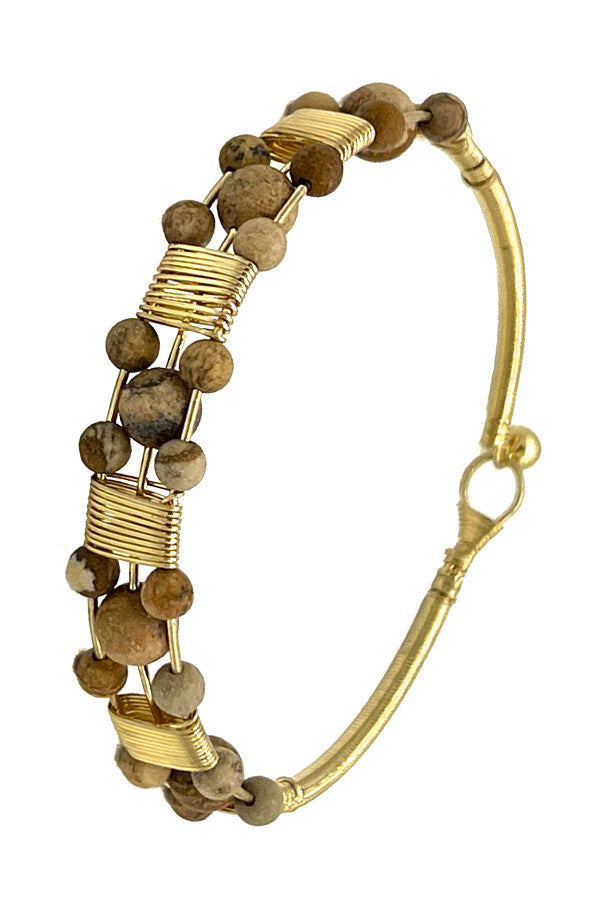 Wired Bead Bangle Bracelet