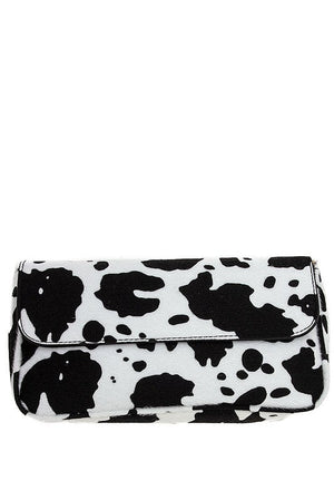 Cow Print Baguette Fashion Bag