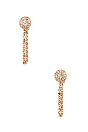 Round Post Drop Chain Earring