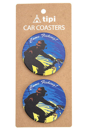 COME FISHING CLAY CAR COASTER SET