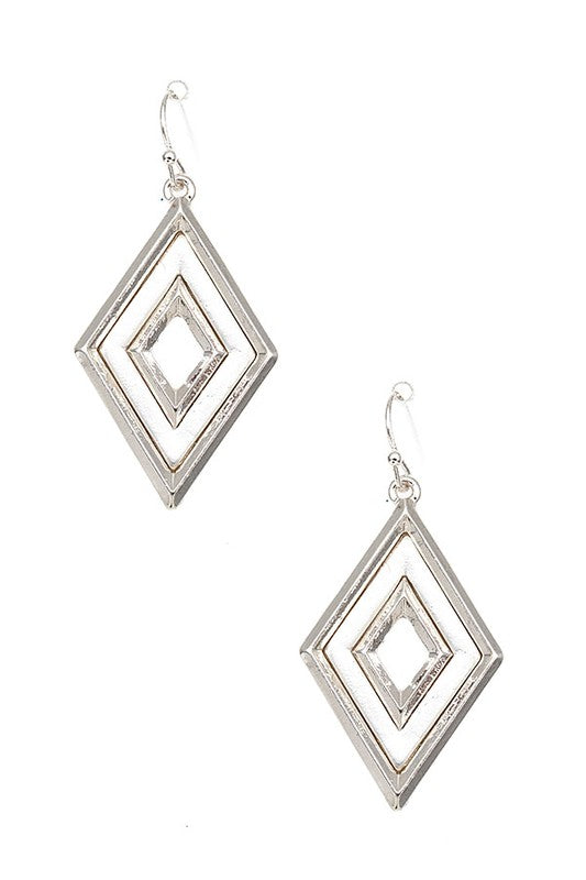 TWO TONE DIAMOND DANGLE EARRING