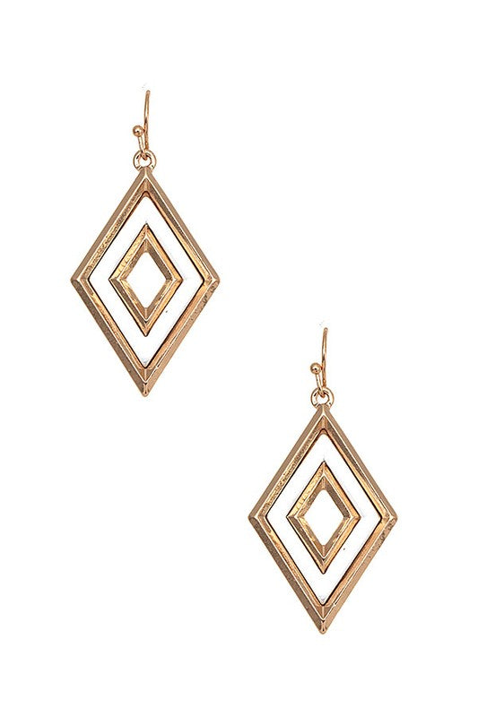 TWO TONE DIAMOND DANGLE EARRING