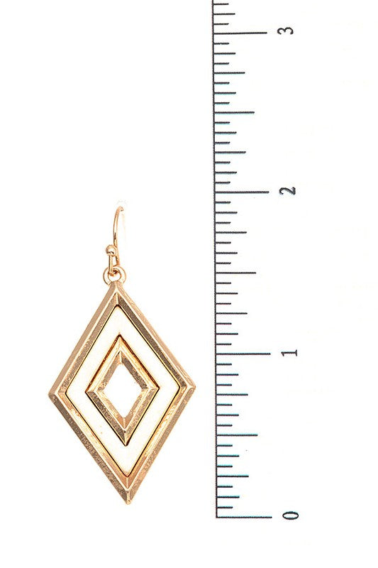 TWO TONE DIAMOND DANGLE EARRING