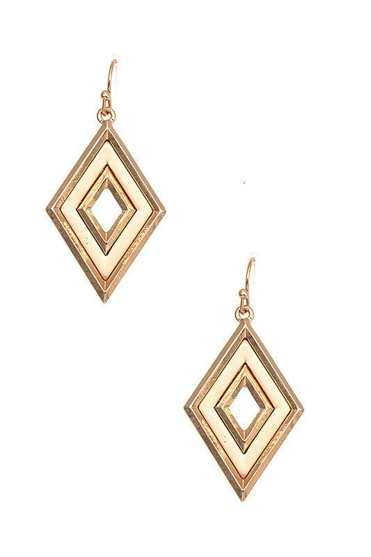 TWO TONE DIAMOND DANGLE EARRING