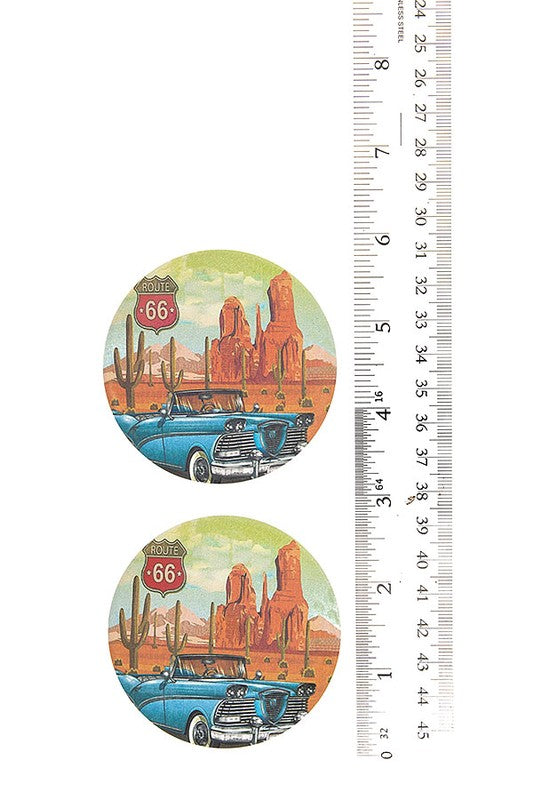 ROUTE 66 PRINT CAR CAOSTERS