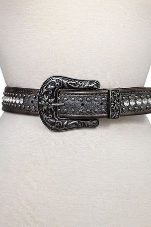 GEM STUD PAVE DETAIL ACCENT BELT