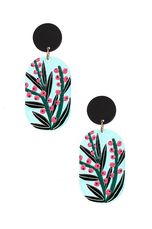 LEAF ACCENT DROP EARRING