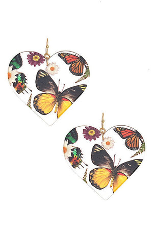 SEE THROUGH BUTTERFLY ACCENT DANGLE EARRING