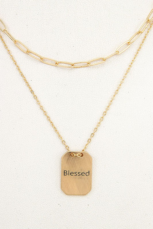 BLESSED LAYERED PENDANT NECKLACE