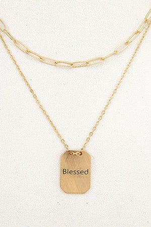 BLESSED LAYERED PENDANT NECKLACE