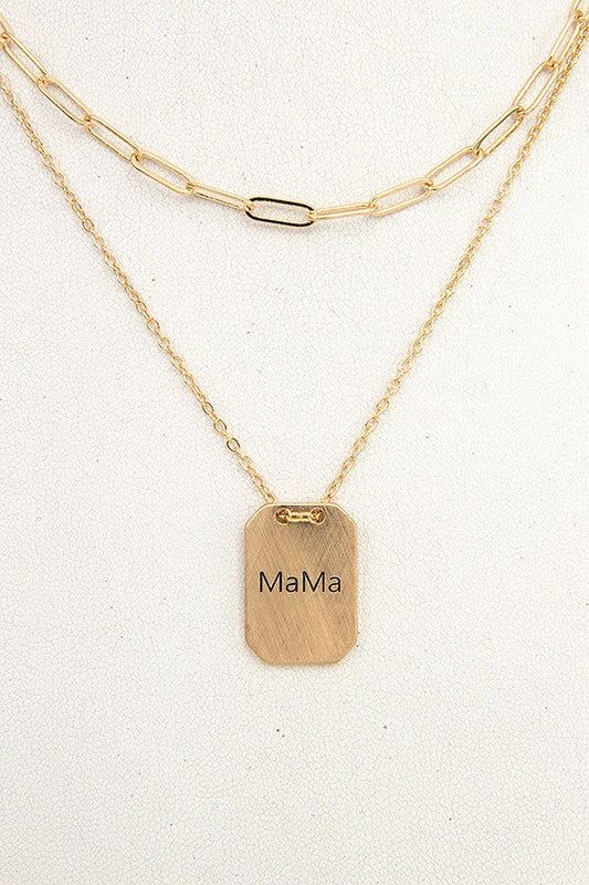 MAMA LAYERED PENDANT NECKLACE