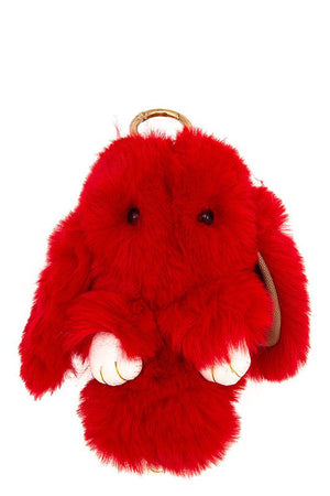 LARGE FLUFFY BUNNY KEY CHAIN