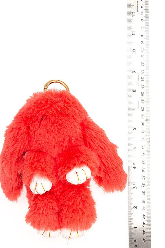 LARGE FLUFFY BUNNY KEY CHAIN