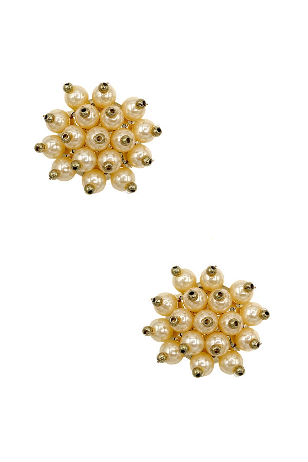 Cluster Pearl Bead Post Earring
