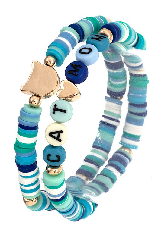 CAT MOM MIX BEAD BRACELET