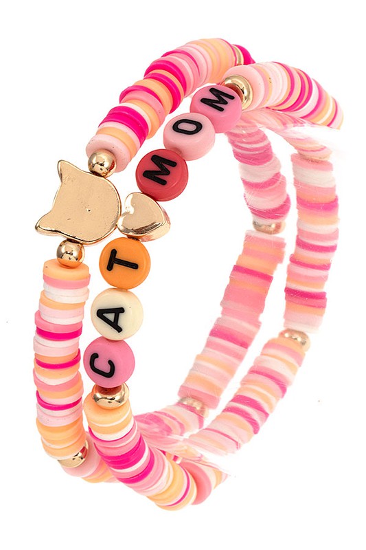 CAT MOM MIX BEAD BRACELET