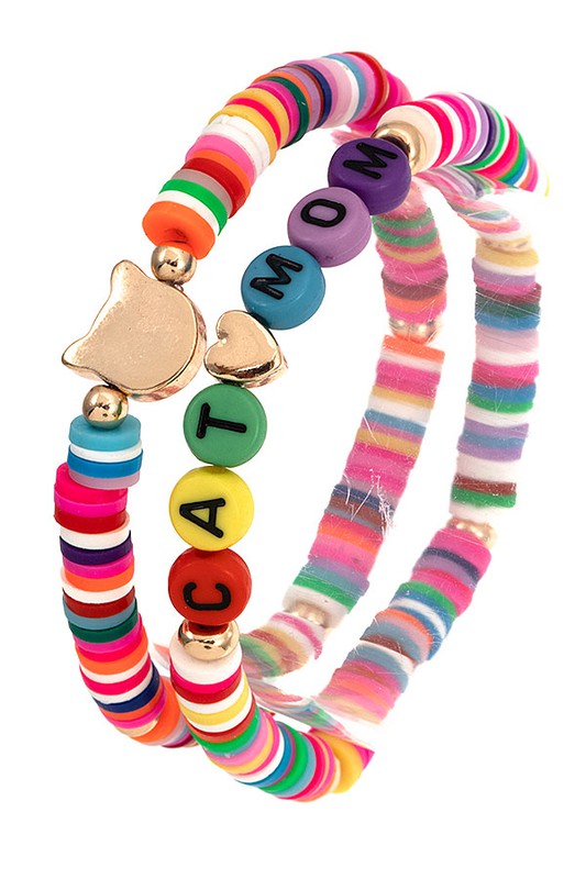 CAT MOM MIX BEAD BRACELET