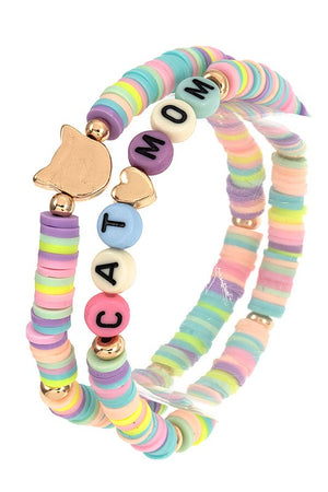 CAT MOM MIX BEAD BRACELET