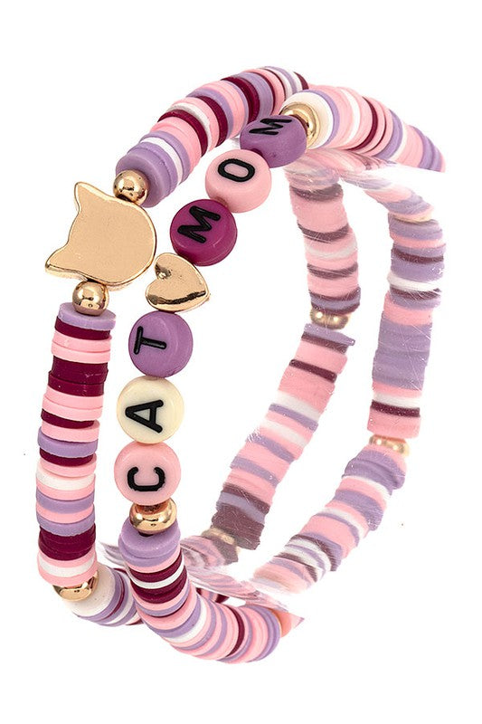 CAT MOM MIX BEAD BRACELET