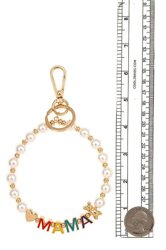 PEARL BEAD MAMA KEYCHAIN