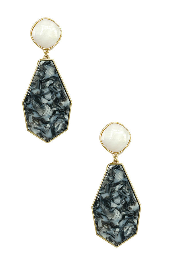 Faceted Acetate Drop Earring