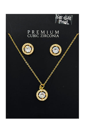 Round Cubic Zirconia Pendant Necklace