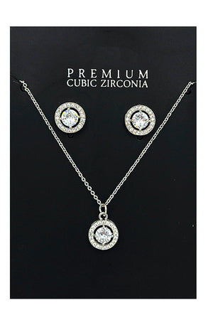 Round Cubic Zirconia Pendant Necklace