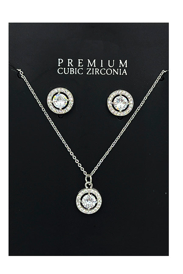 Round Cubic Zirconia Pendant Necklace