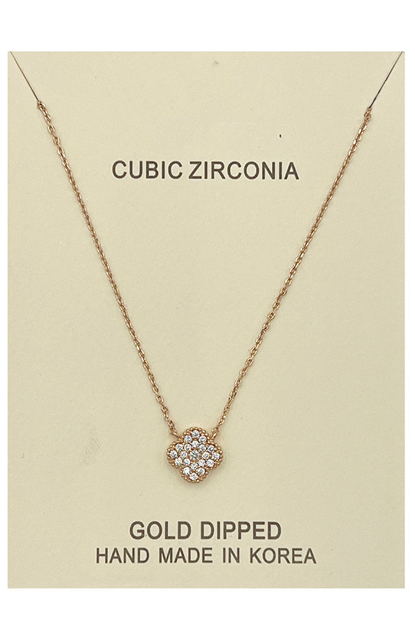 Clover Gem Pendant Necklace