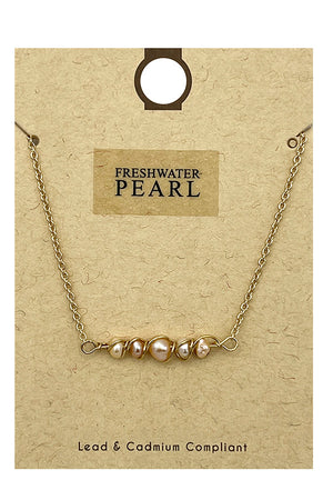 Aligned Freshwater Pearl Pendant Necklace