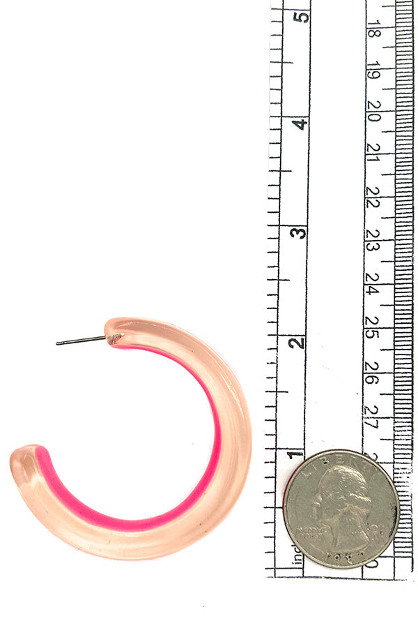Translucent Semi Hoop Earring