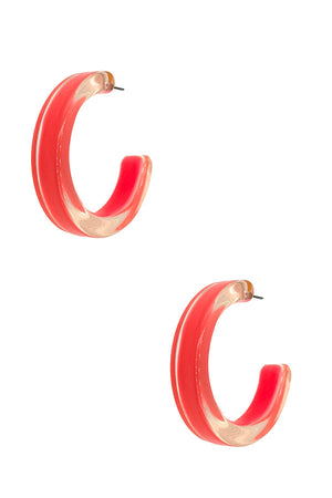 Translucent Semi Hoop Earring