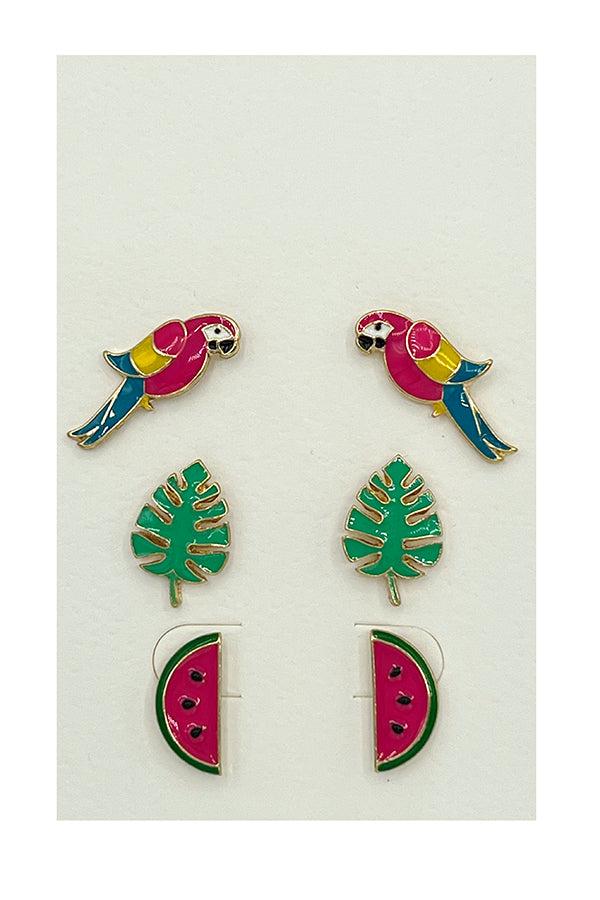 Mix Tropical Post Earring Set