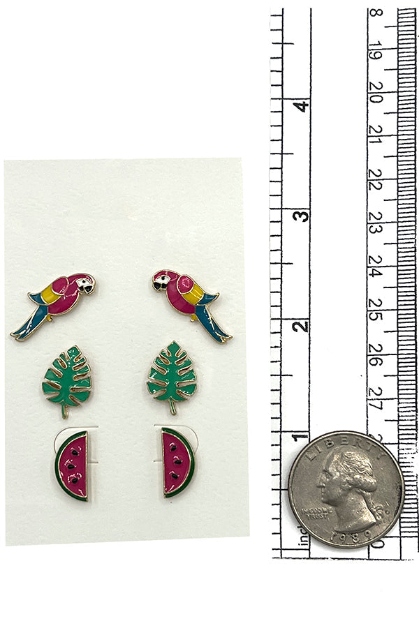 Mix Tropical Post Earring Set