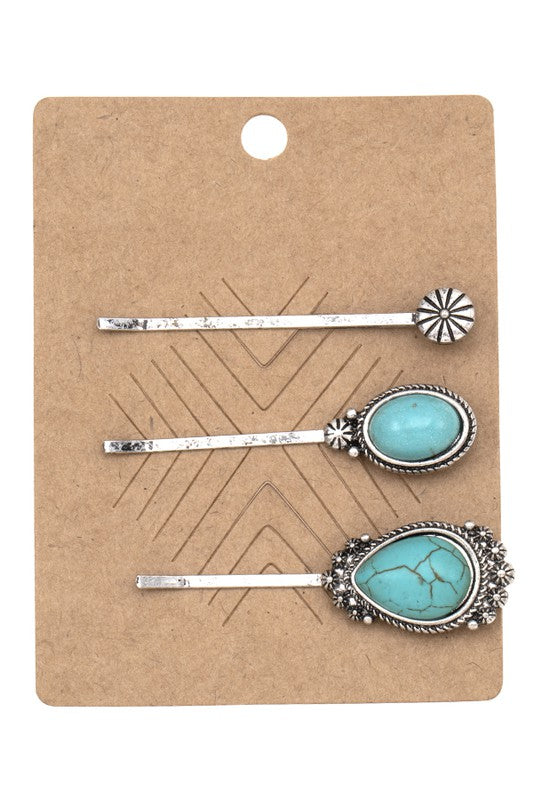 TQ GEM FRAMED HAIR PIN SET