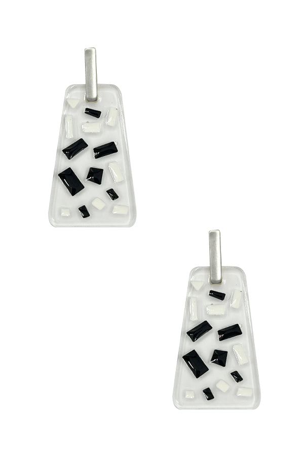 Trapezoid Color Accent Drop Earring
