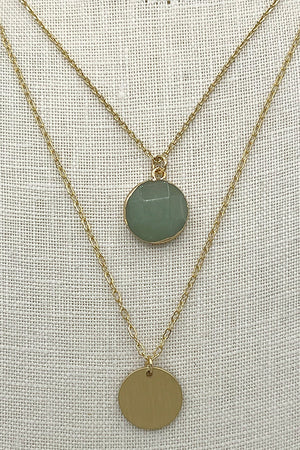 Layerd Round Pendant Necklace