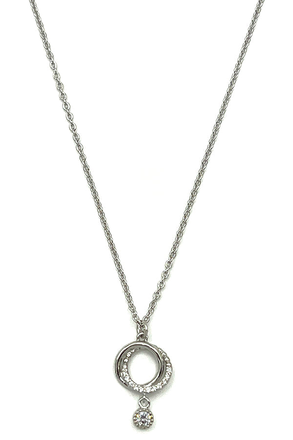 Cubic Zirconia Ring Pendant Necklace