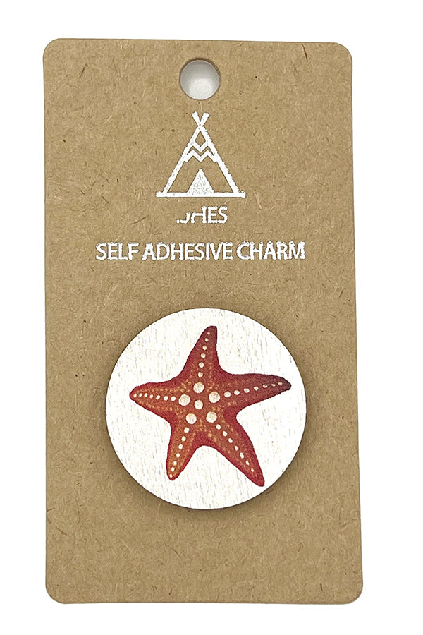 Starfish Print Self Adhesive Charm