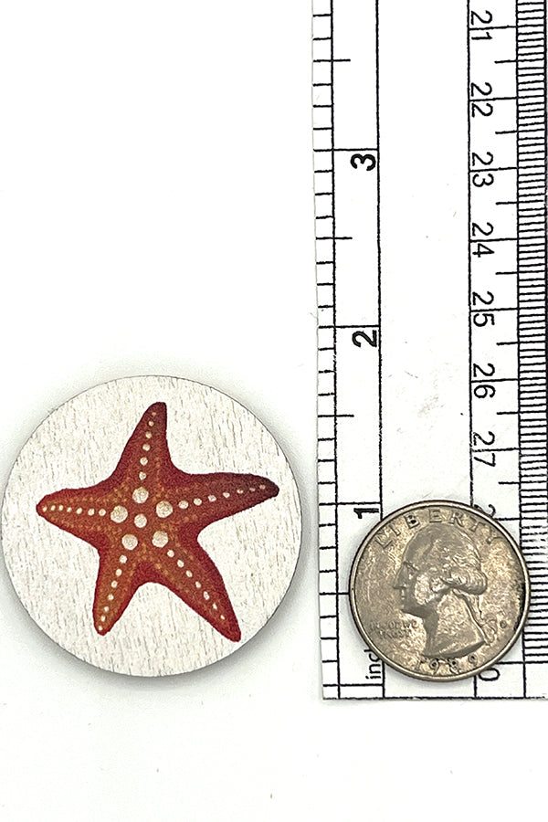 Starfish Print Self Adhesive Charm