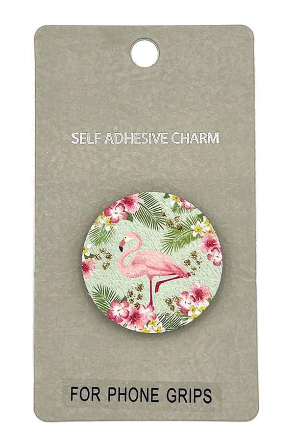 Flamingo Print Self Adhesive Charm