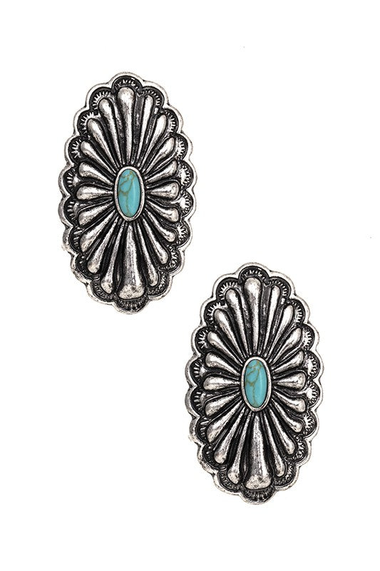 OVAL GEM ACCENT CLIP ON EARRING