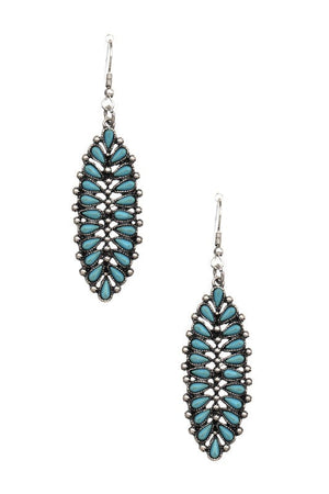 OBLONG GEM PAVE DANGLE EARRING