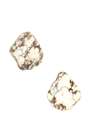 NUGGET GEMSTONE POST EARRING