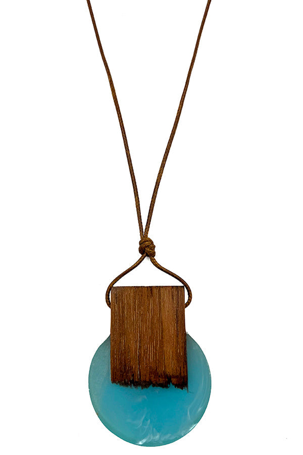 Semi Round Wood Accent Necklace