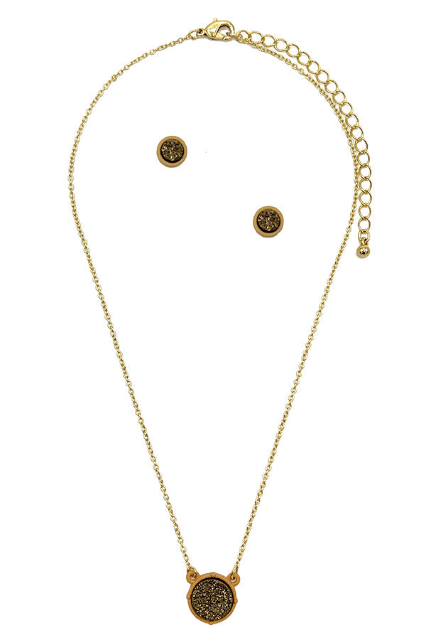 ROUND PENDANT NECKLACE SET