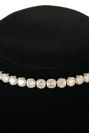 Aligned Cubic Zirconia Collar Necklace